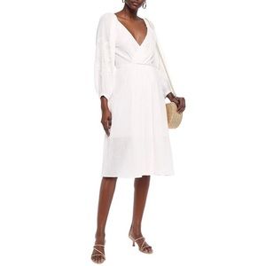 NWT Joie Lidayne Embroidered Wrap Midi Dress Small